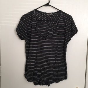 Madewell split neck striped T-shirt