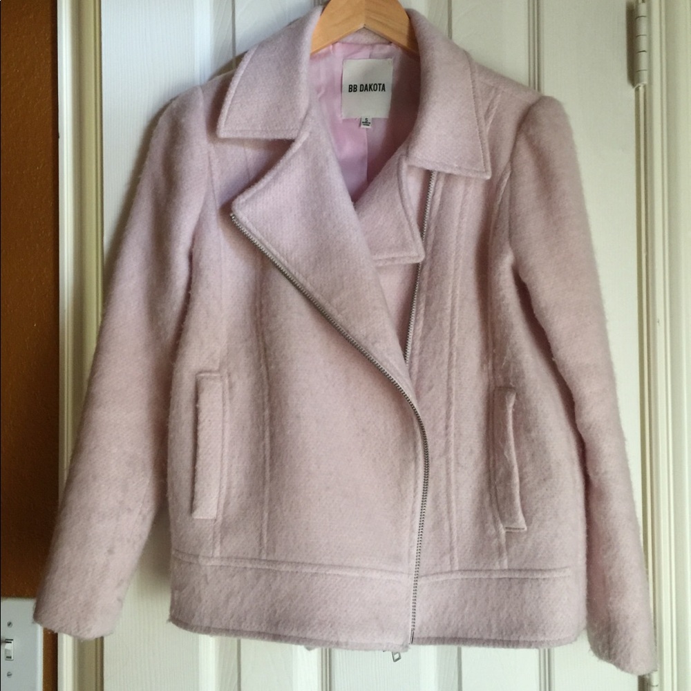 Bb dakota pink fuzzy moto jacket