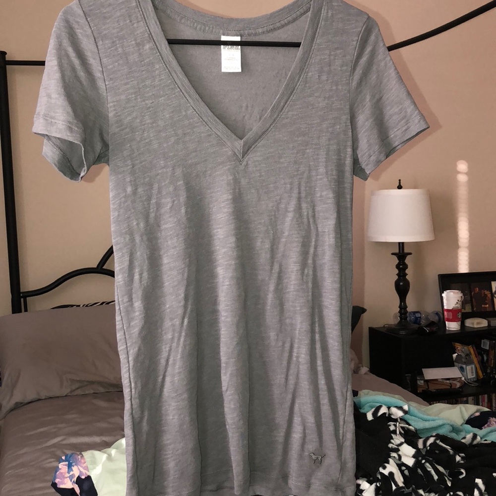 Dark gray PINK v-neck.