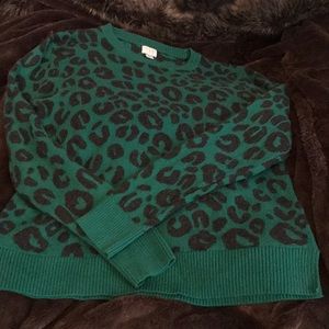 A New Day green/black cheetah sweater