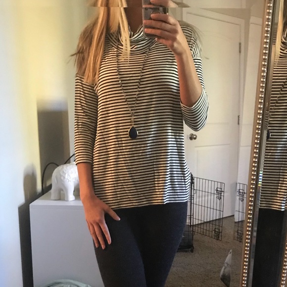 Striped Cowl Neck Sweater - Picture 2 of 6