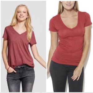 Red v-neck t-shirt bundle set of 2