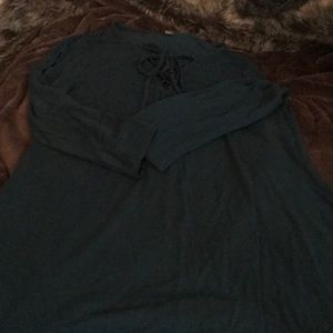 XL Forever 21 jade green lace up tunic