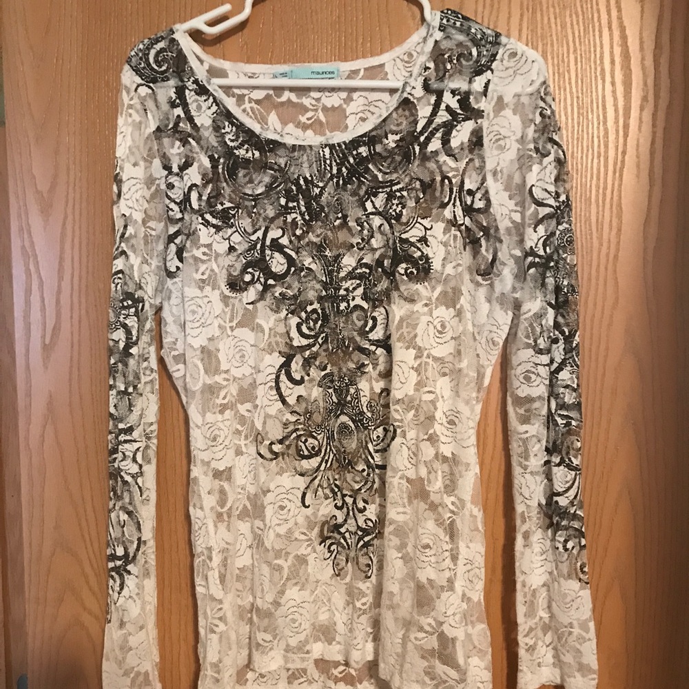 Long sleeve lace top