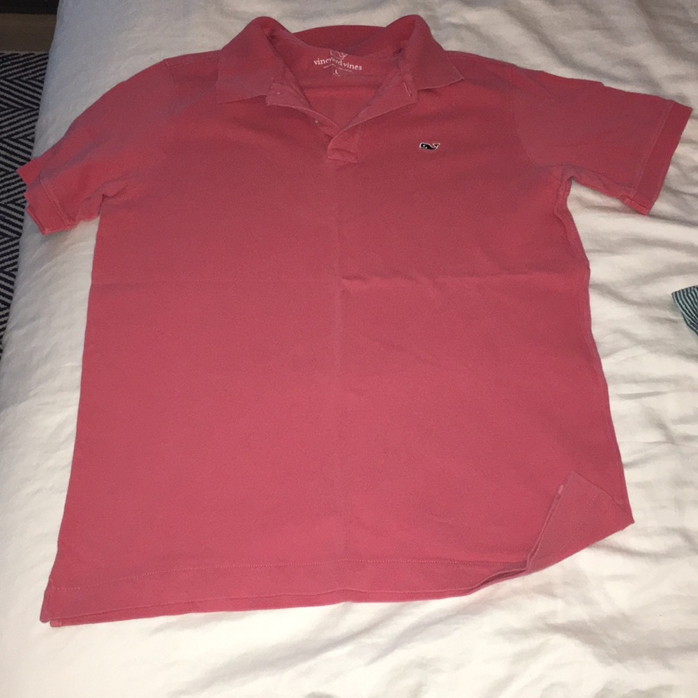 Vineyard Vines pique polo salmon colored