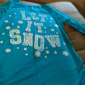 Aqua blue long sleeve shirt girls size seven $$