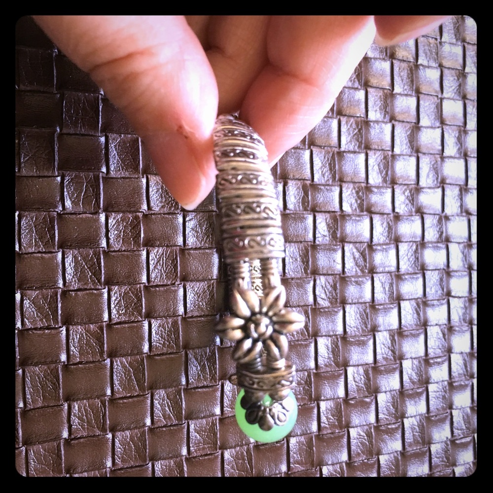 Handmade Tibetan silver beaded bracelet