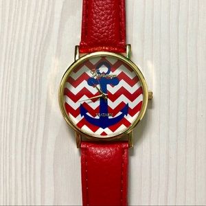 Nautical Red & Blue Anchor Watch