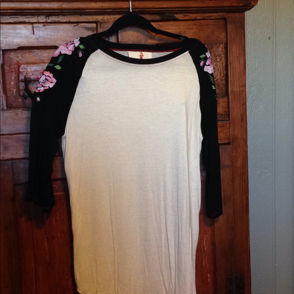 Boho Jane embroidered baseball t shirt