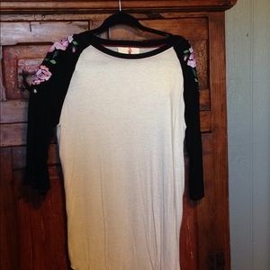 Boho Jane embroidered baseball t shirt