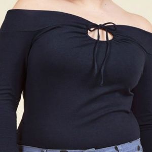 MODCLOTH off shoulder keyhole top