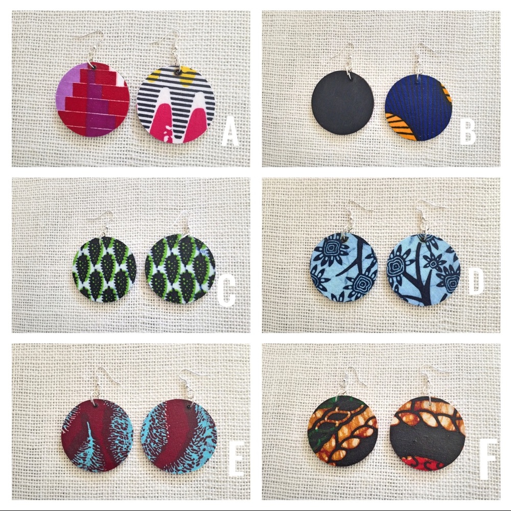 African Fabric Earrings