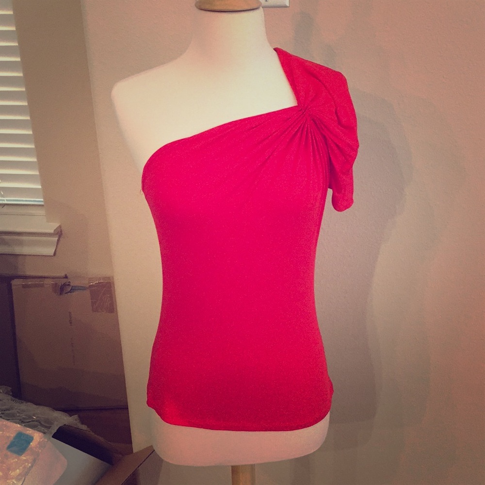 Red off the shoulder top by Bebe