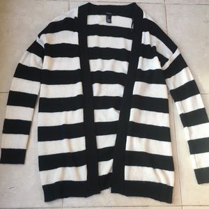 Forever 21 Long Sleeve Knit Striped Cardigan