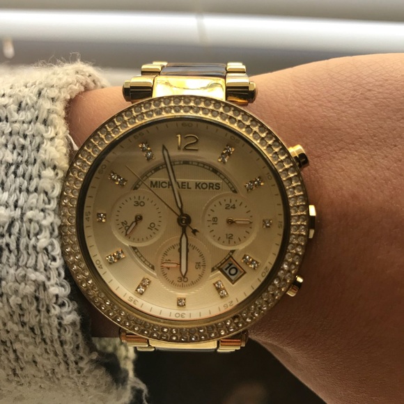 Gold & Tortoise Michael Kors Watch - Picture 4 of 5
