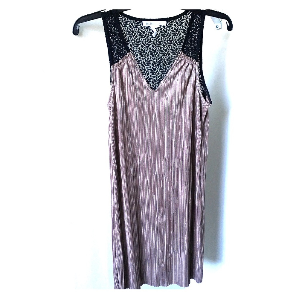 BCBGeneration Shimmer Dress with Lace Back