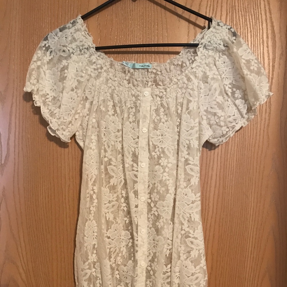 Sheer lace tee