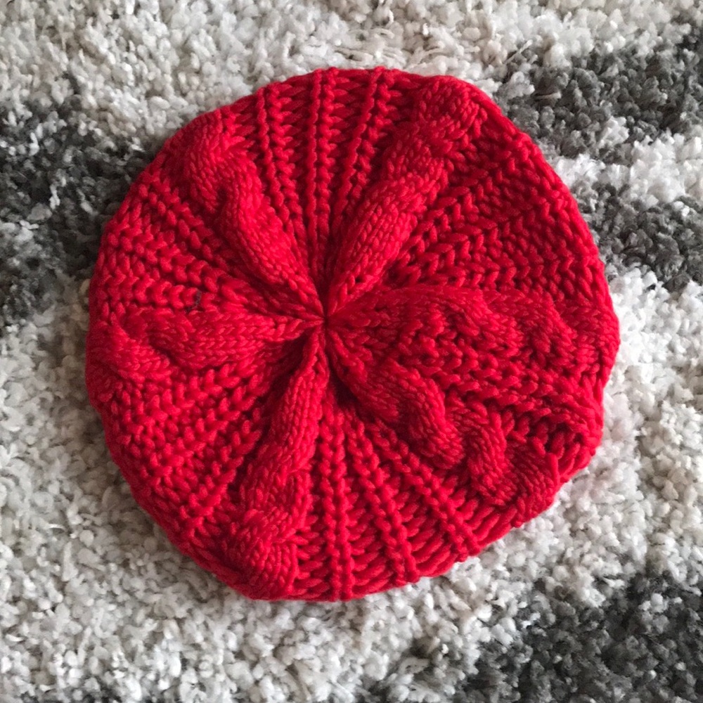NWT Red Knit Beanie Cap