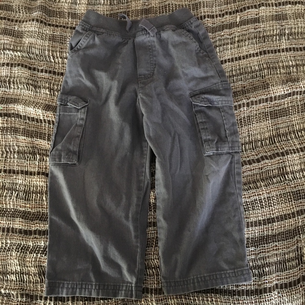 ⭐️ Banded-Waist Dark Grey Cargo Pants