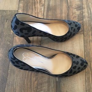 Jessica Simpson size nine leopard hide heels