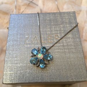 Zales Blue Topaz & Opal Sterling Silver necklace