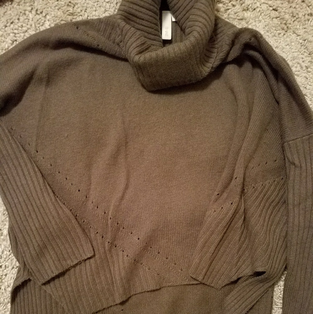 anthropology knit sweater olive army green color