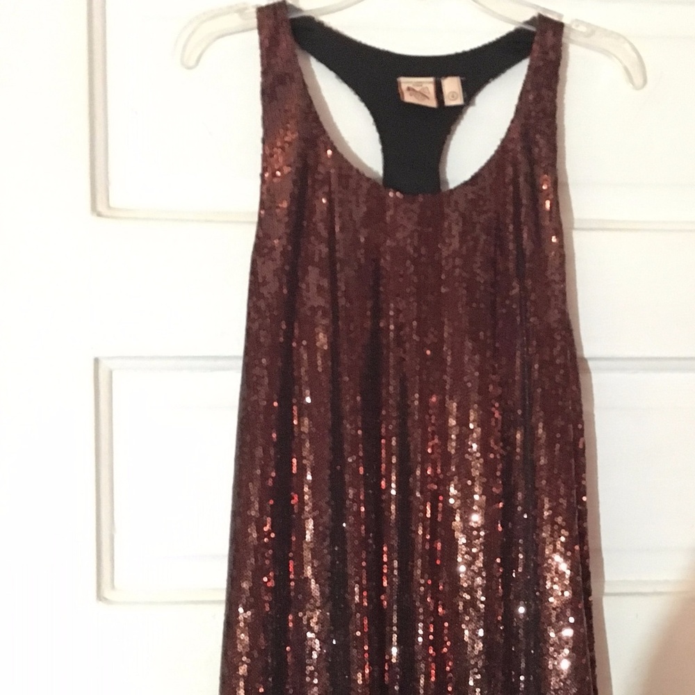 French Connection Bronze sequin mini dress