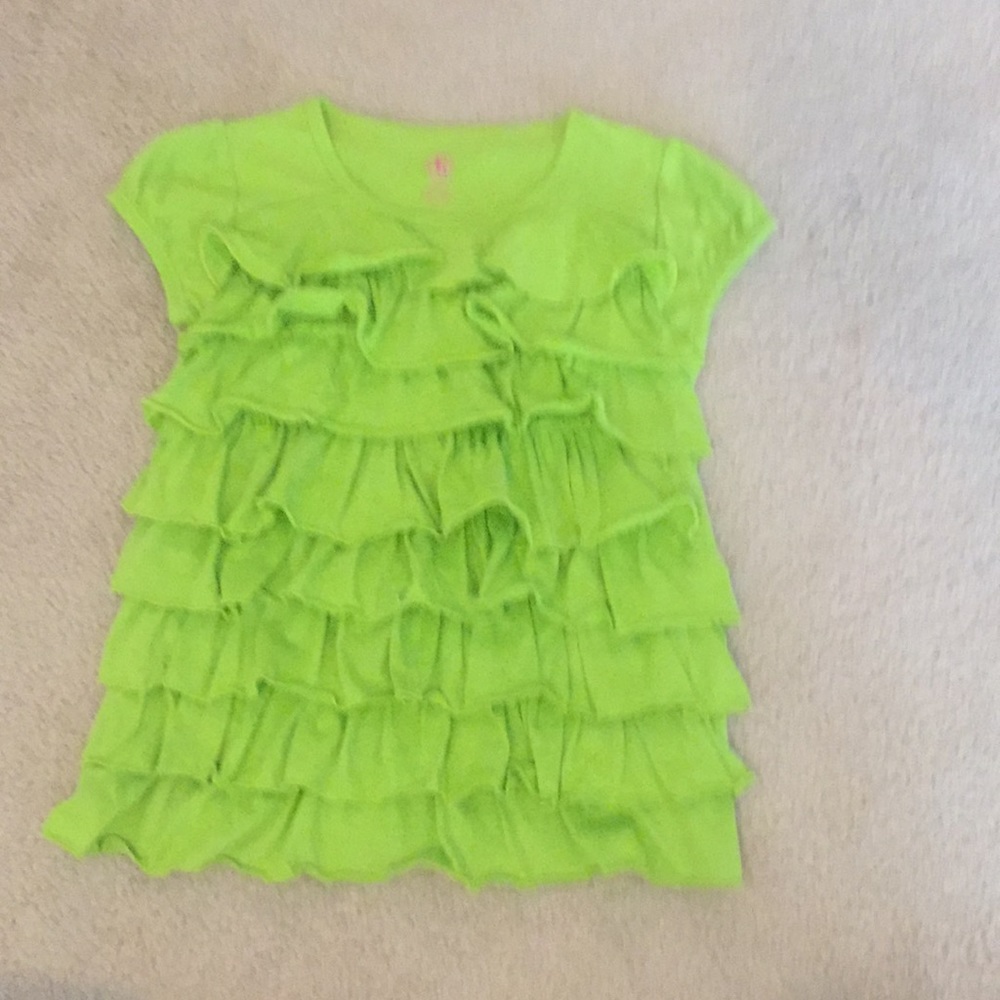 Light Olive Green Ruffled Front Shirt