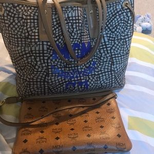 Authentic MCM medium tote with wallet