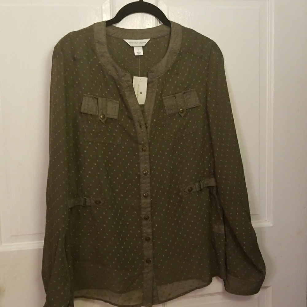 Army green blouse with matching undershirt NWT