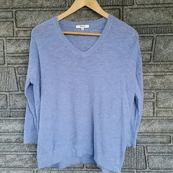 Madewell Sweaters - Madewell periwinkle slub v-neck sweater small NWOT