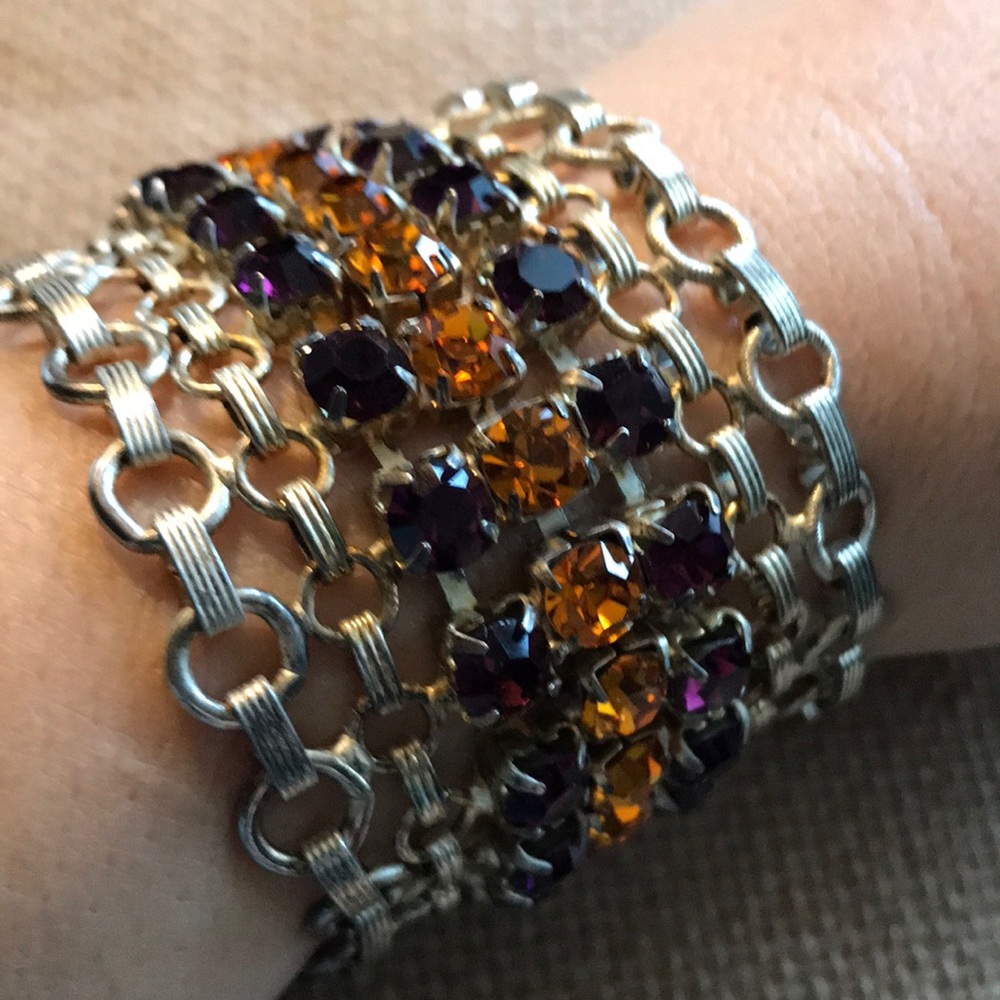 Alex and ANI Vintage Crystal Silver Chain Bracelet