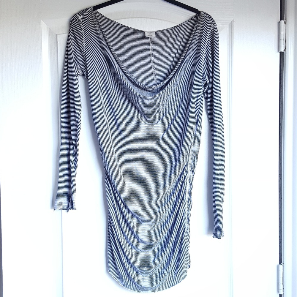 Free People Striped Ruched Shirt