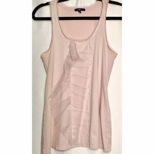 Gap tank top S with tulle trim and design in front