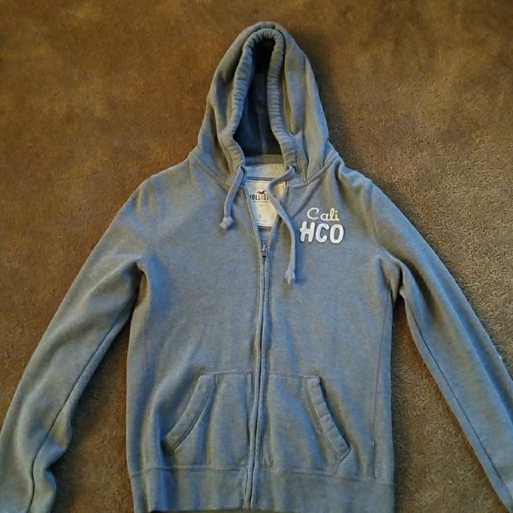 Gray Hollister Zip Up. Size L