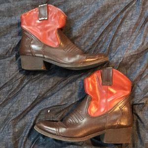 Vegan leather cowgirl boots