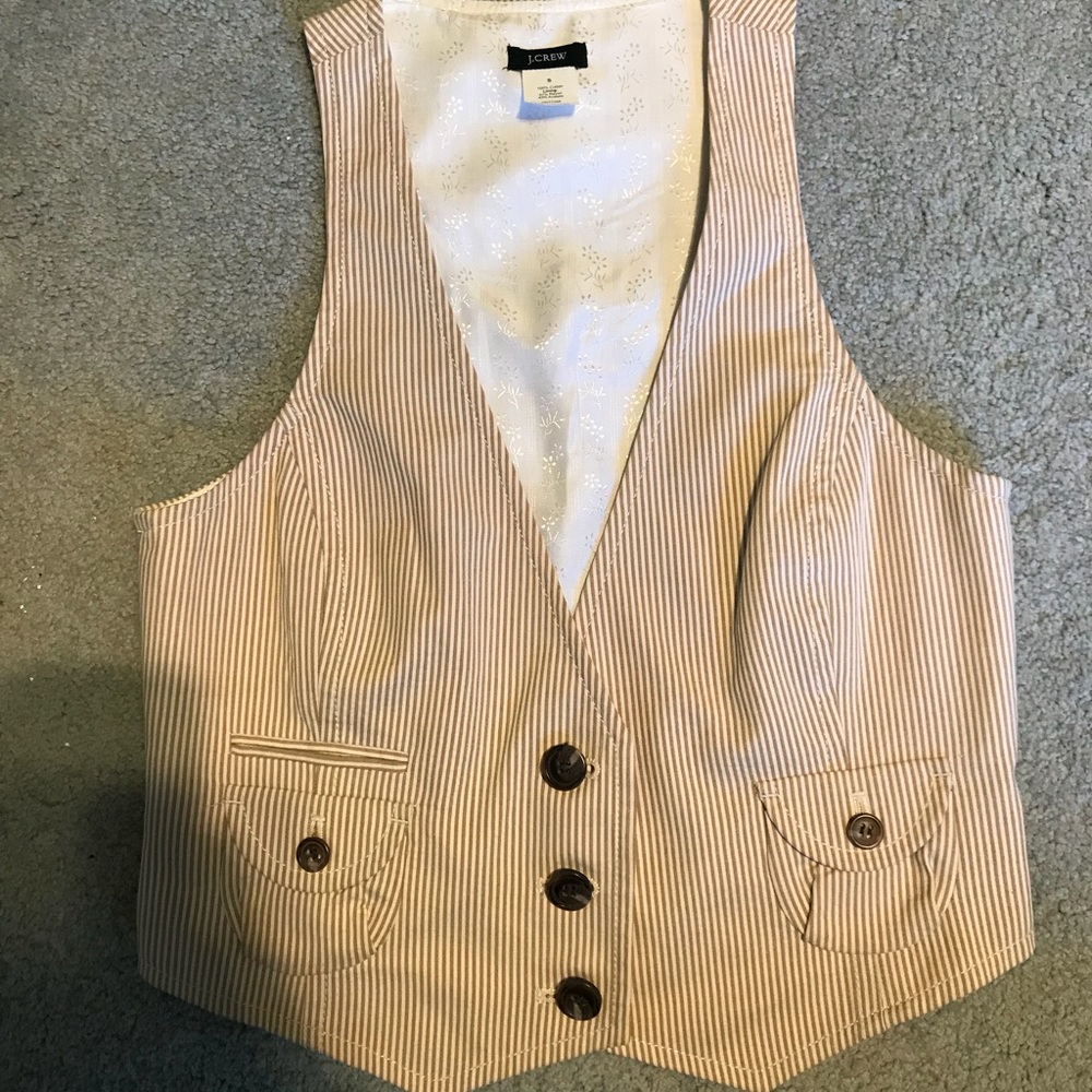 JCrew Seersucker Vest Sz Small