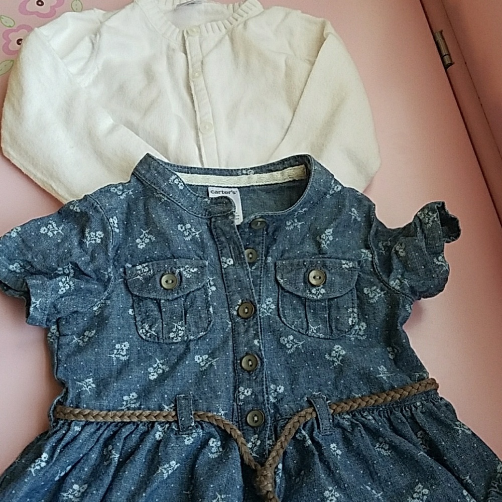 Jean dress with sweater