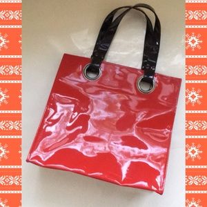 Crate and Barrel Palazzo Tote Lipstick Red