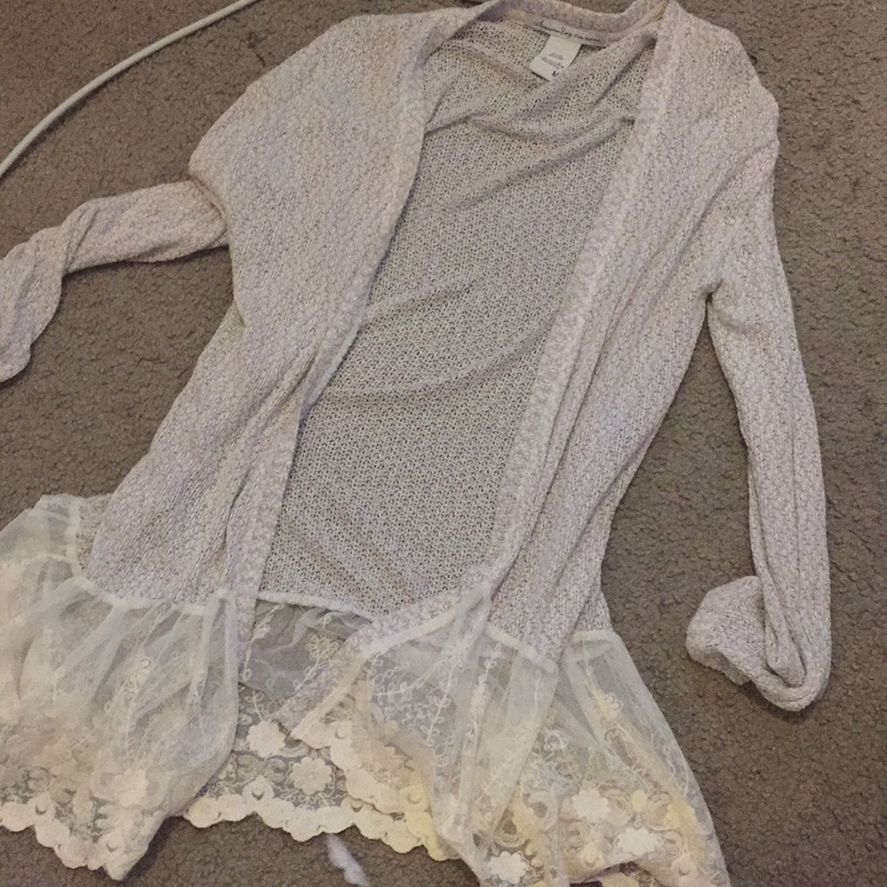 Lace knit cardigan