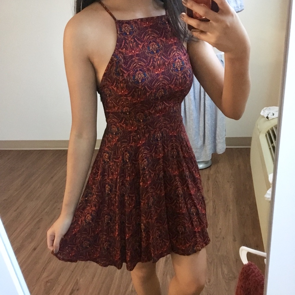 A&F Floral High-neck Skater Dress