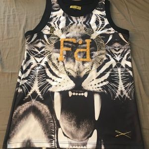 Art/Sew Filthy Dripped Tiger Tank Top Cut & Sew