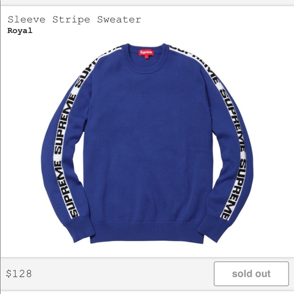 supreme sleeve stripe sweater