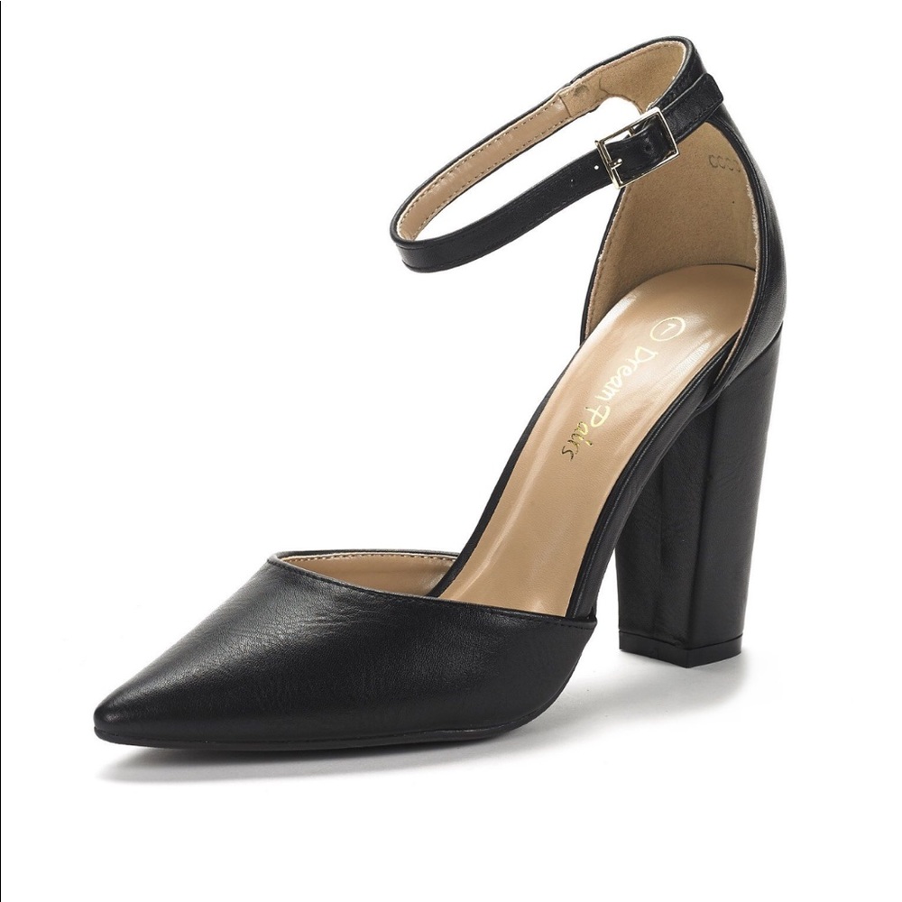 Chunky Heel Pointed Toe Ankle Strap BRAND NEW