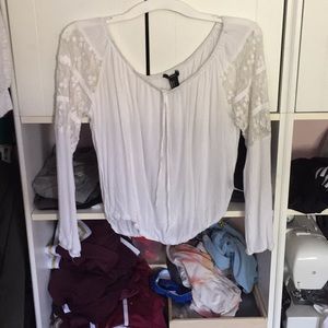 Off the shoulder white top