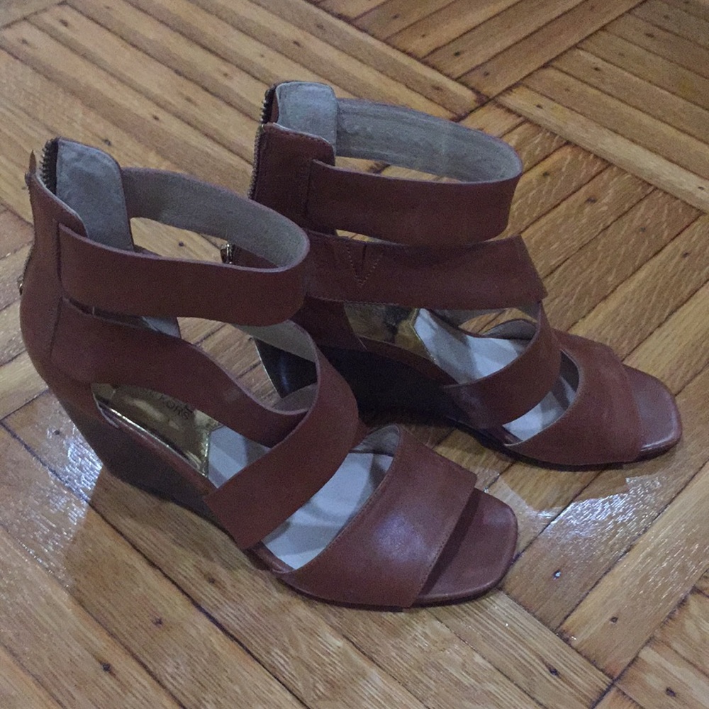 Michael by Michael Kors Wedge Leather Sandals