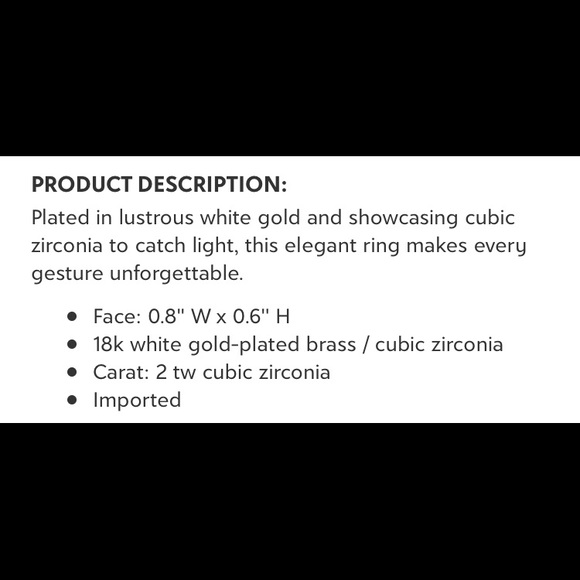 18K White Gold & Cubic Zirconia Ring - Picture 5 of 5