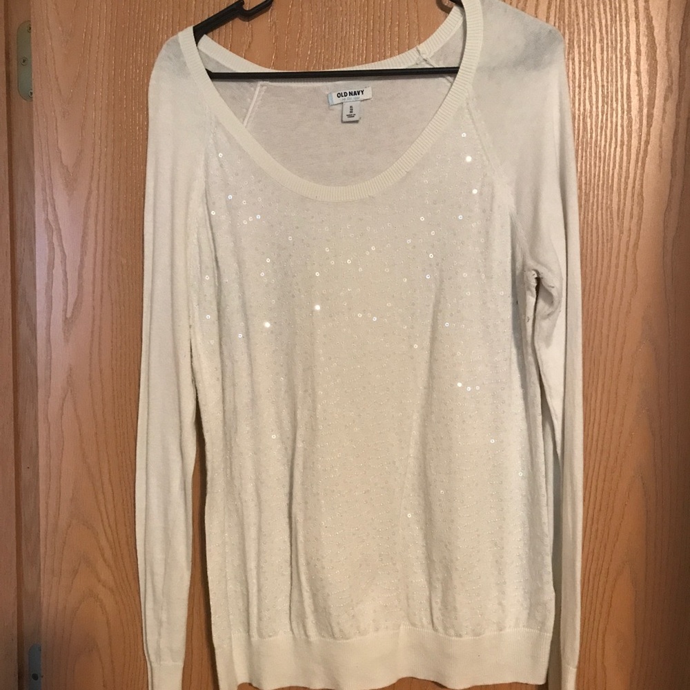 Sequin front sweater