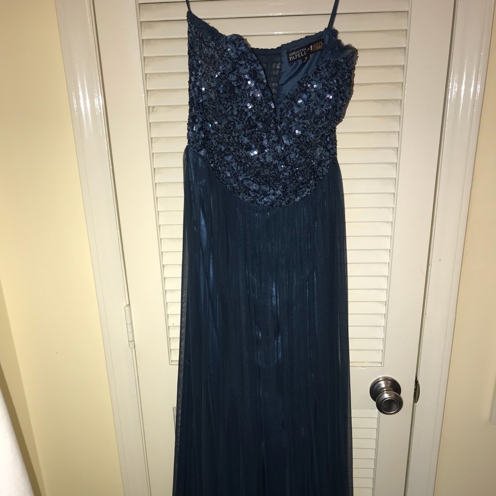 Teal Beaded maxi dress