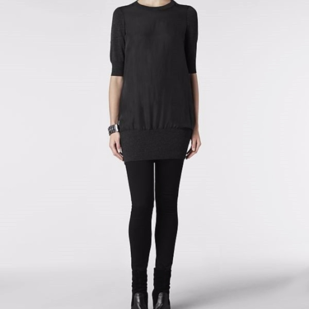 NWOT Allsaints 100% Silk with Merino Trim Dress